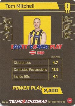 2022 AFL TeamCoach - Silver #102 Tom Mitchell Back